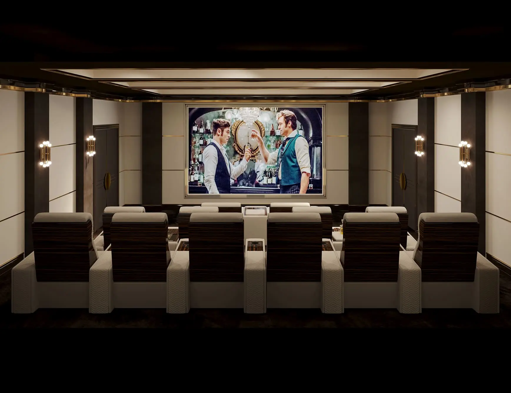 Dedicated home theater with immersive sound and precise lighting